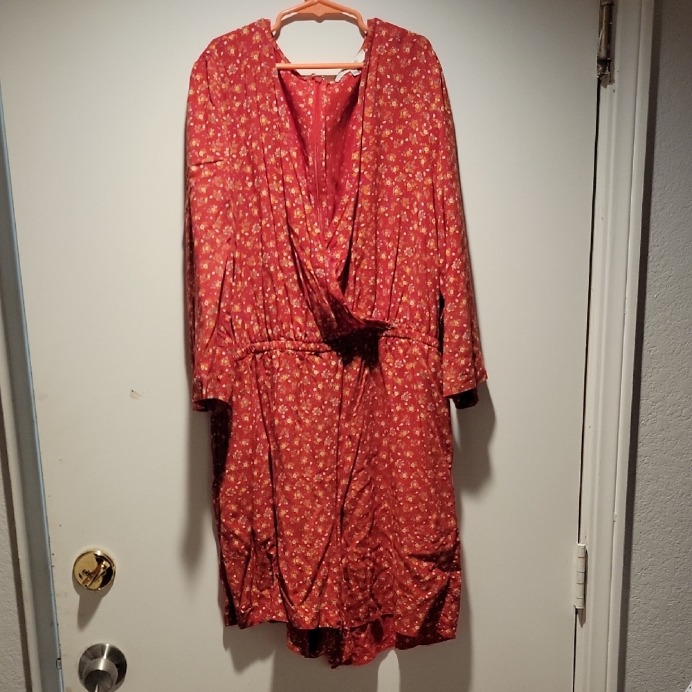 Madewell Red Floral Jumpsuit